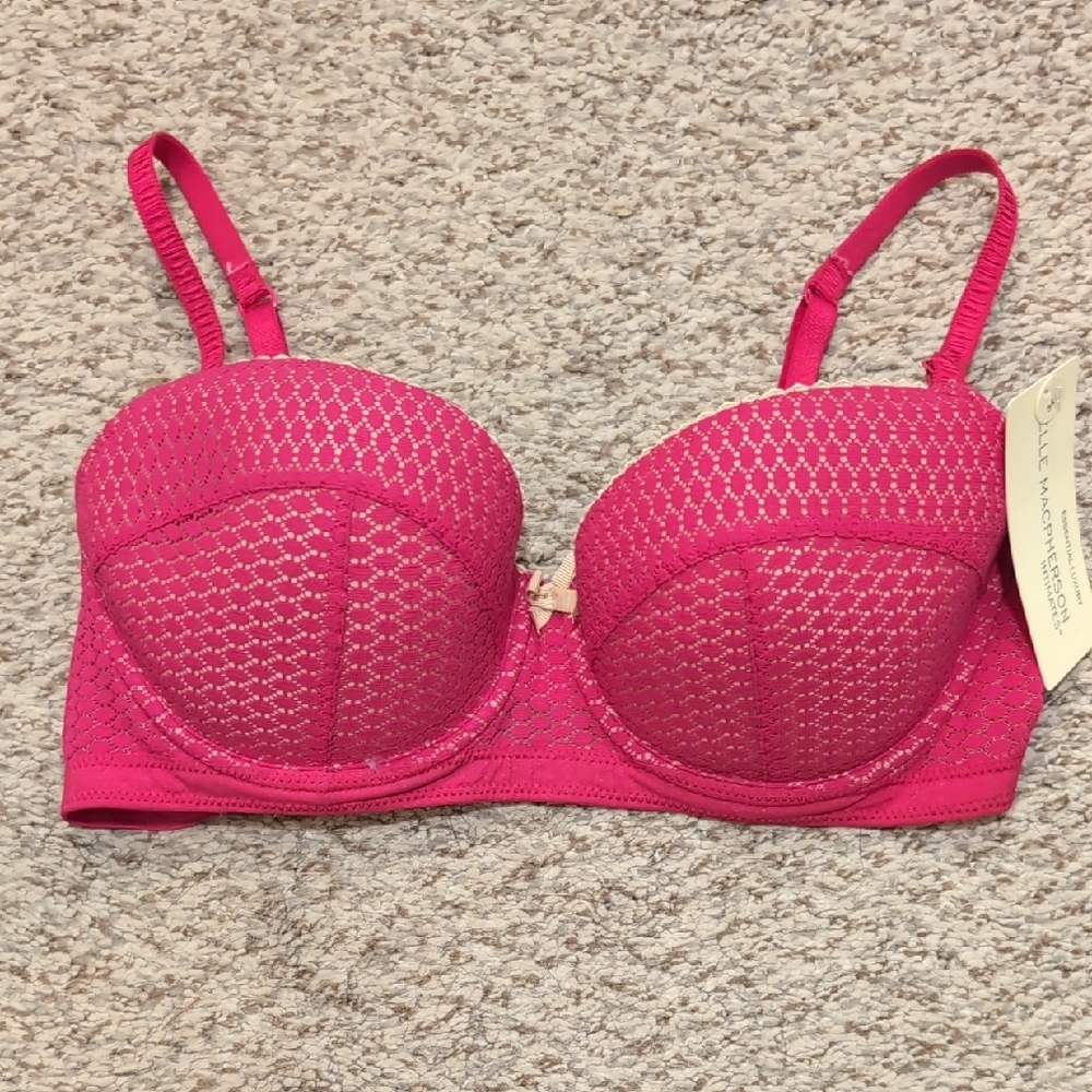 Hot Pink Lace Underwire Bra
